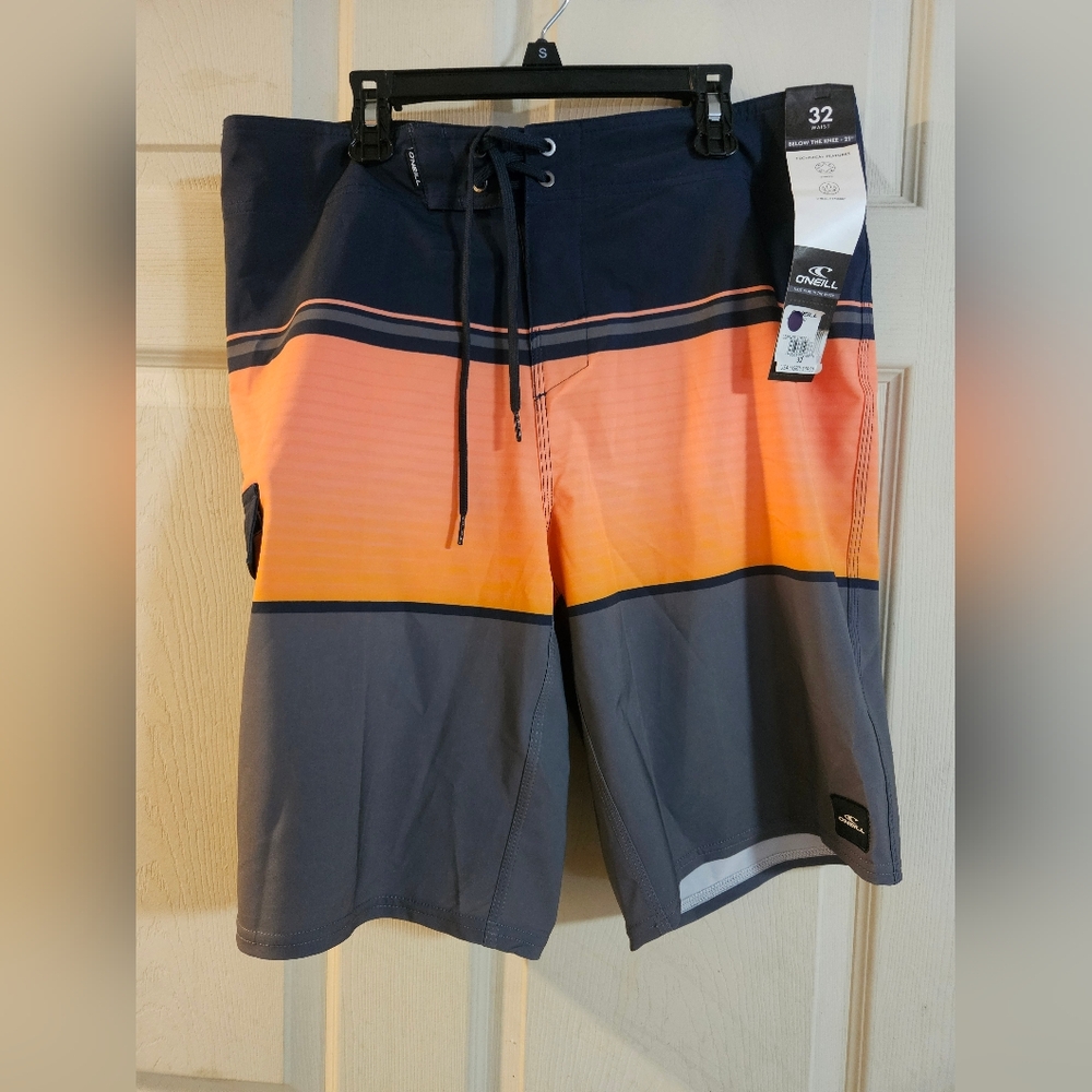 O'Neill Men's Lennox Stripe Quick-Drying 21 in. Boardshorts: NWT: SZ 32